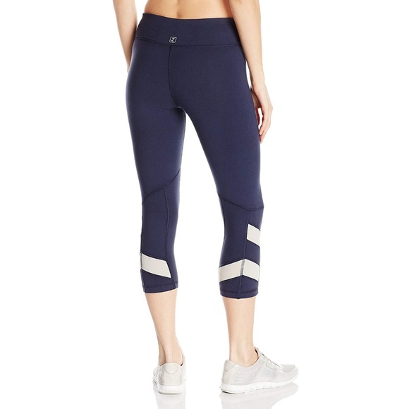 NWT Zobha Wonder Reflective Capri Leggings Blue Size Small MSRP $97 NEW - Picture 8 of 8
